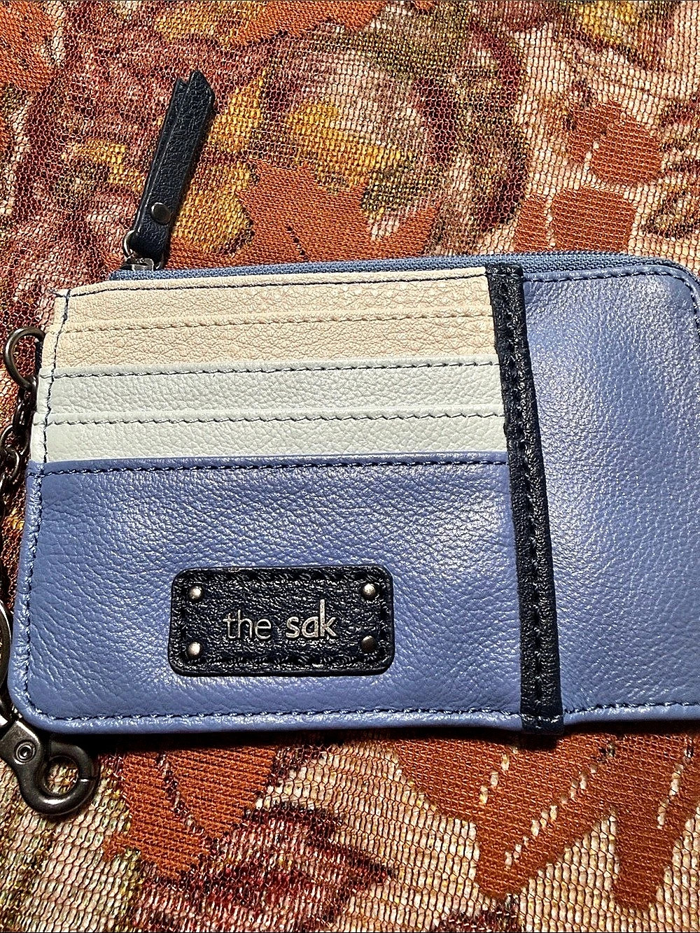 the sak Iris Card Wallet Blue & White Key Ring